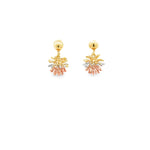 Load image into Gallery viewer, Artistic Burst Yellow Gold Dangle Earrings