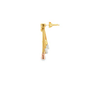 Yellow Gold Dangle Earrings with Round Cut Diamonds