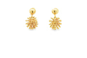 Golden Sunburst Stud Earrings in Yellow Gold