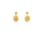Load image into Gallery viewer, Golden Sunburst Stud Earrings in Yellow Gold