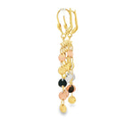 Load image into Gallery viewer, Tri-Color Disc Dangle Earrings in Yellow Gold