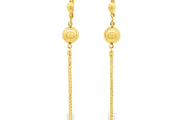 Elegant Yellow Gold Dangle Earrings with Delicate Chain Fringe