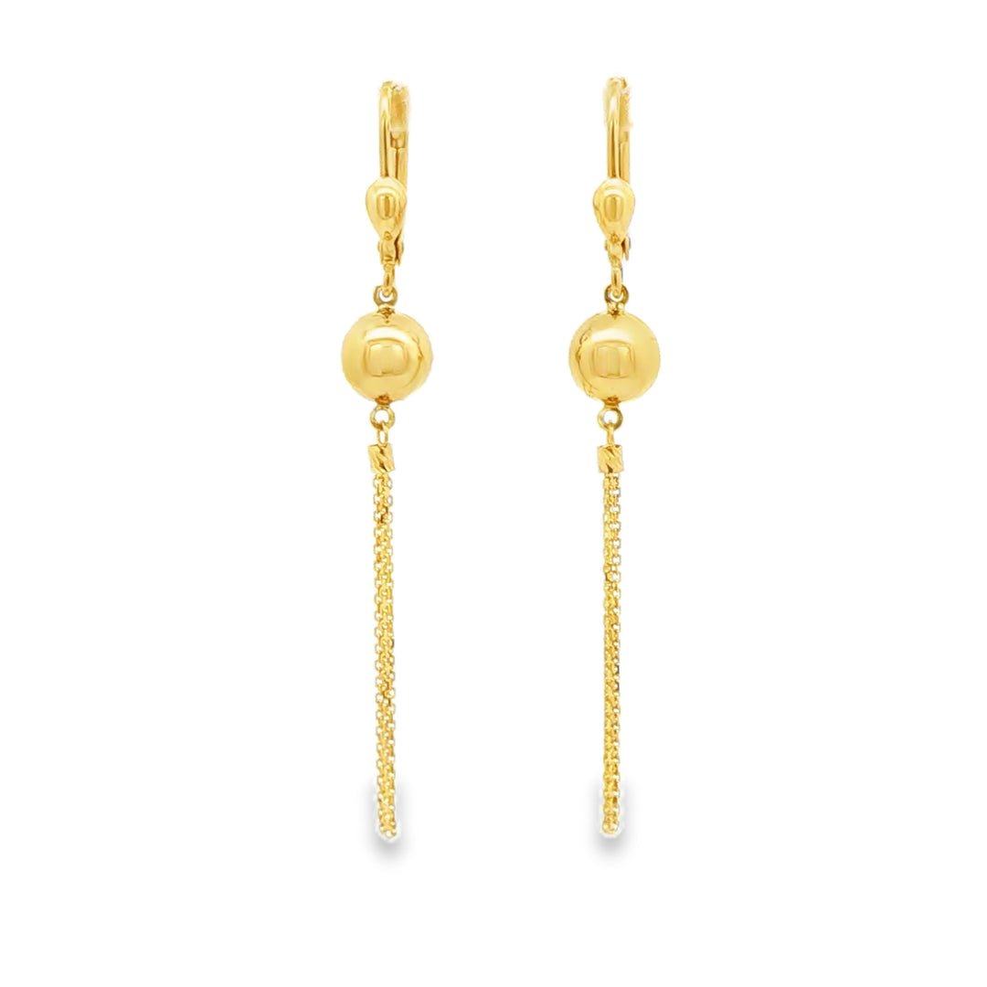 Elegant Yellow Gold Dangle Earrings with Delicate Chain Fringe