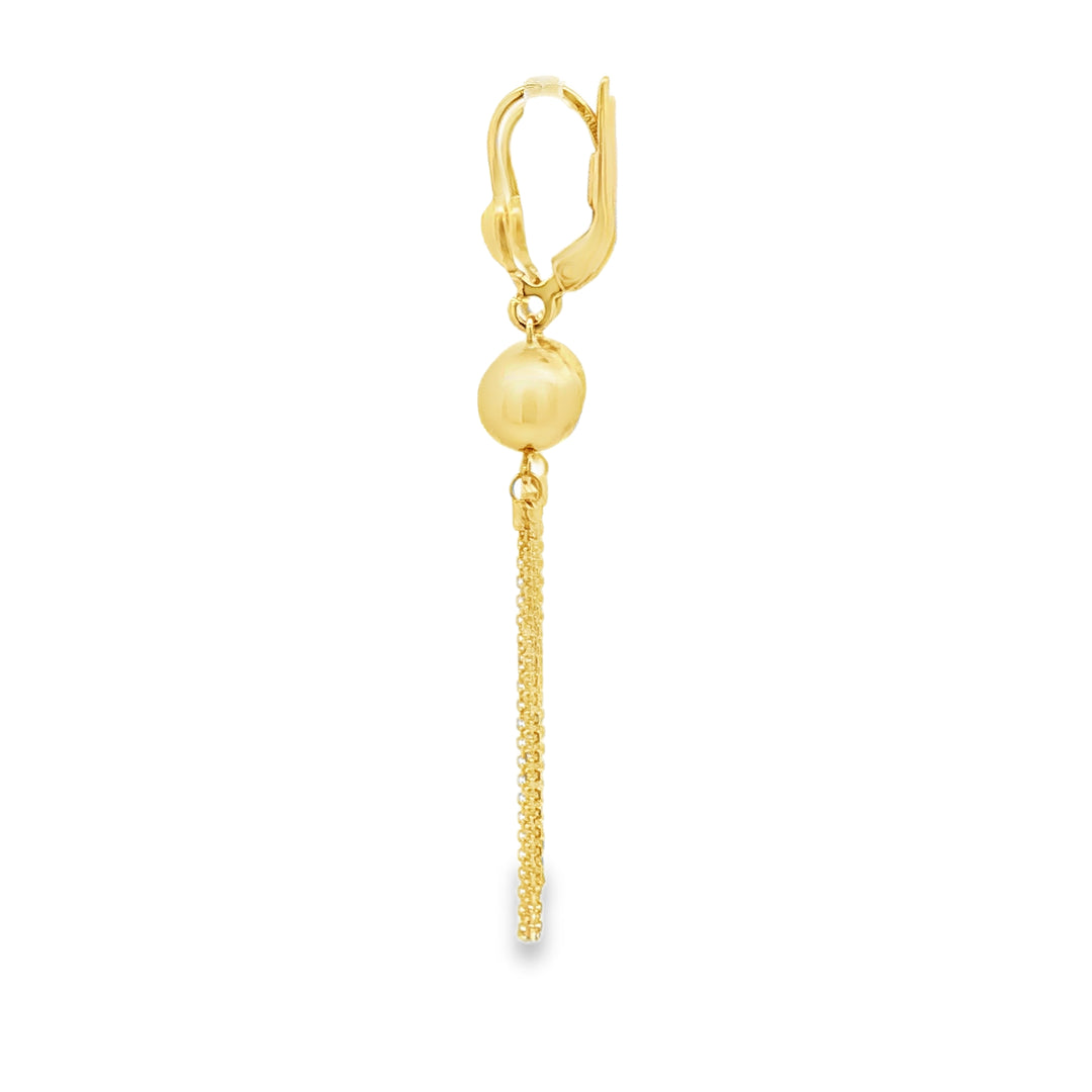 Elegant Yellow Gold Dangle Earrings with Delicate Chain Fringe