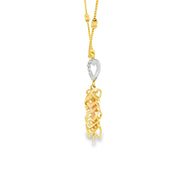 Yellow Gold CZ Heart Charm Necklace