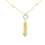 Load image into Gallery viewer, Yellow Gold CZ Heart Charm Necklace