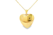 Yellow Gold Heart Charm Necklace