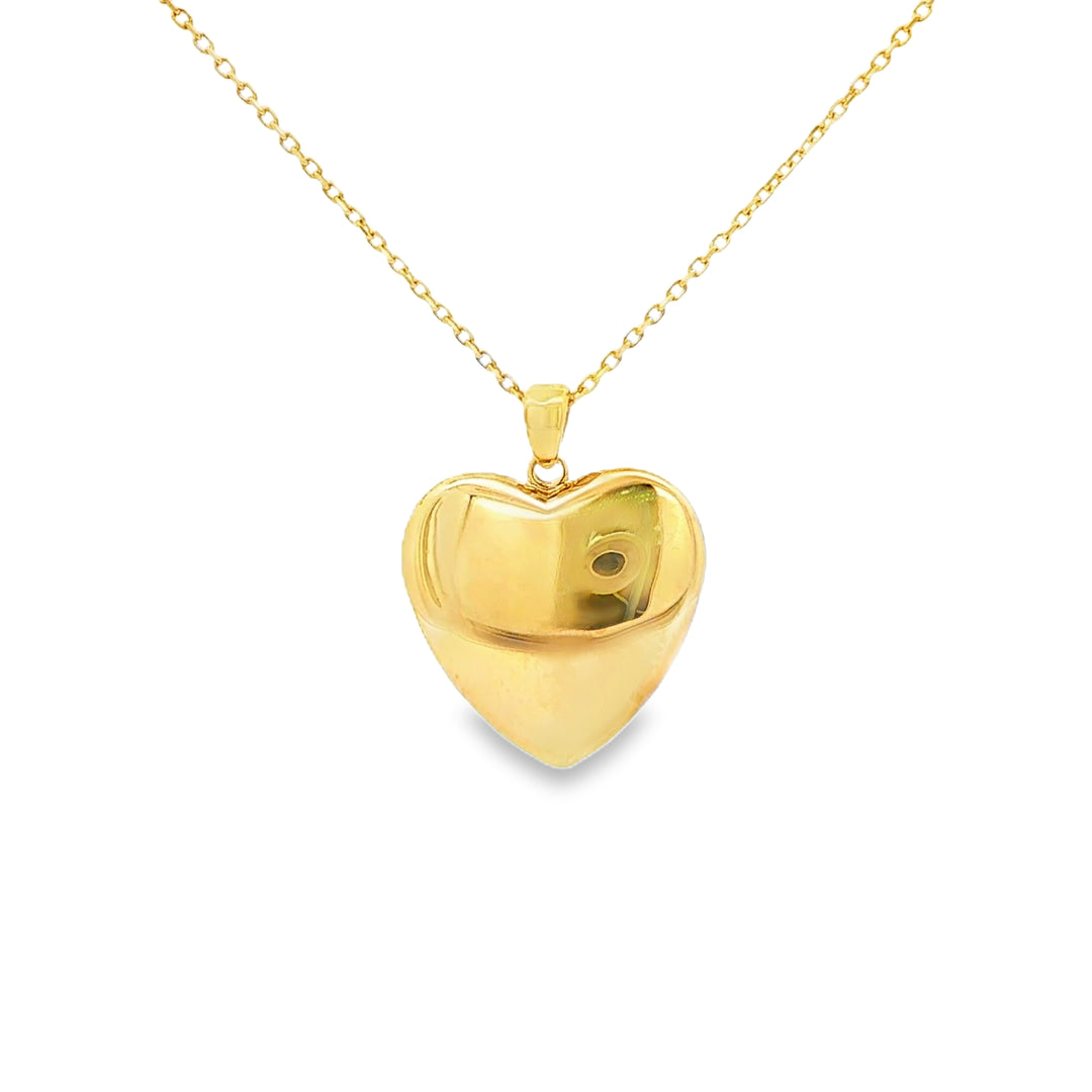 Yellow Gold Heart Charm Necklace