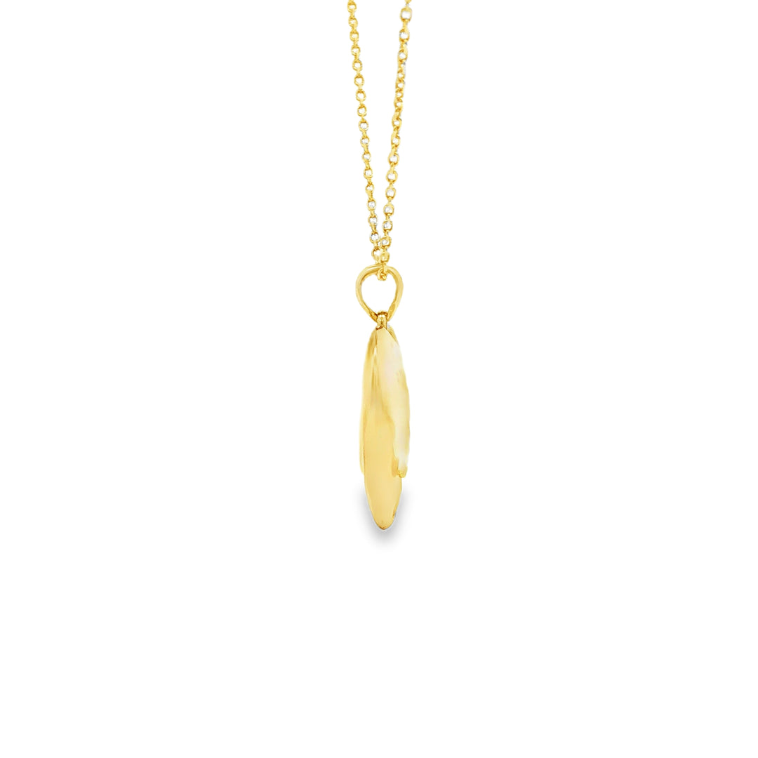 Yellow Gold Heart Charm Necklace