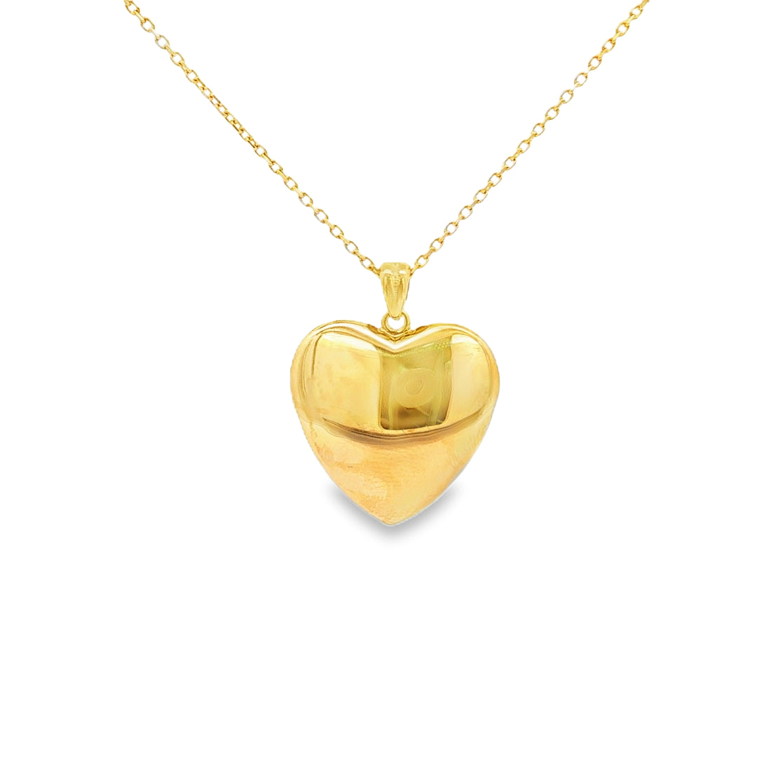 Yellow Gold Heart Charm Necklace