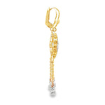 Load image into Gallery viewer, Two-Tone Diamond Cut Drop Earrings