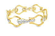 Intricate Yellow & White Gold Openwork Bangle
