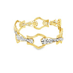 Load image into Gallery viewer, Intricate Yellow &amp; White Gold Openwork Bangle