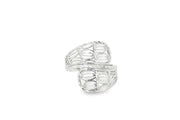 Contemporary White Gold Bypass Ring