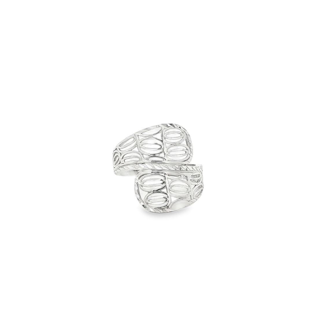 Contemporary White Gold Bypass Ring