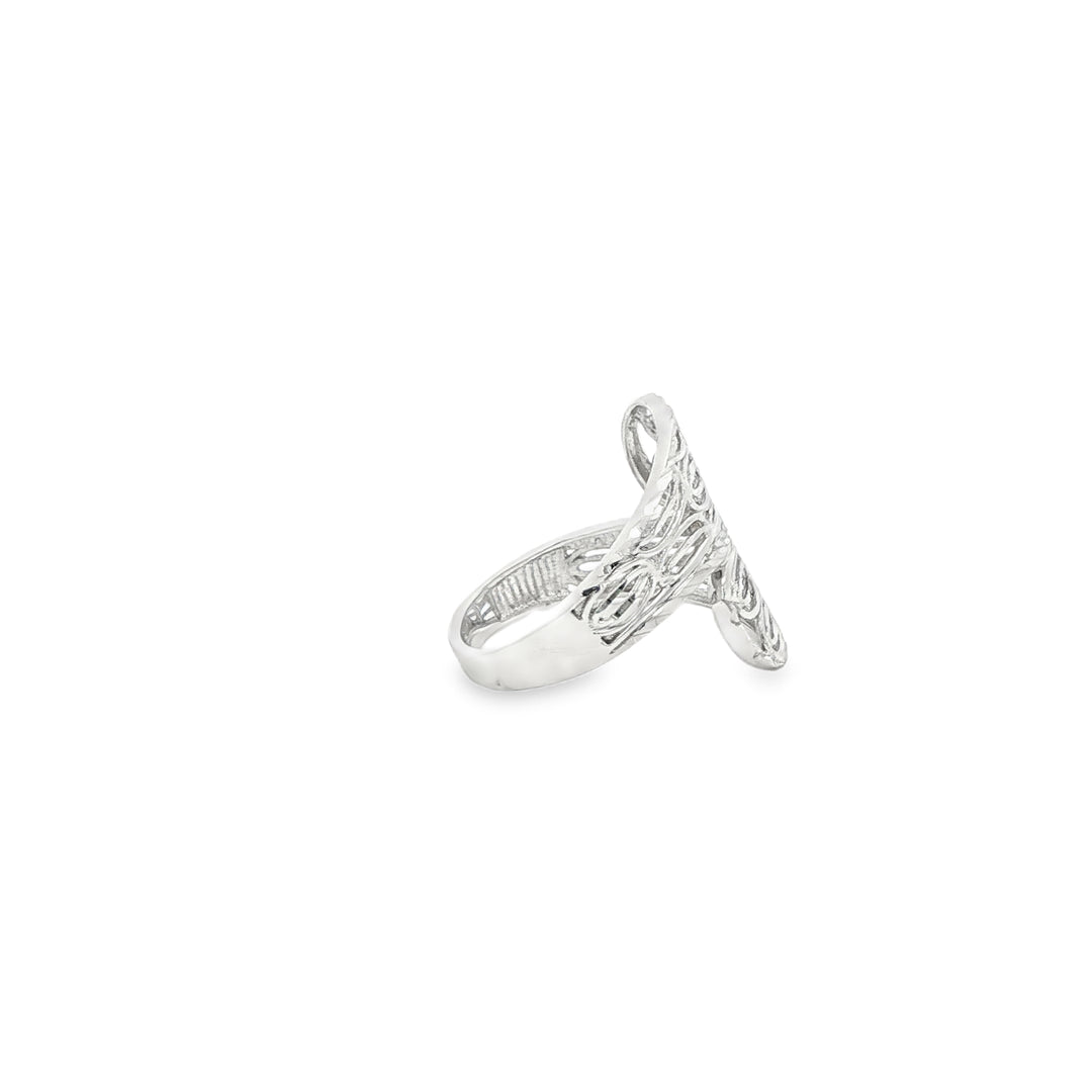 Contemporary White Gold Bypass Ring