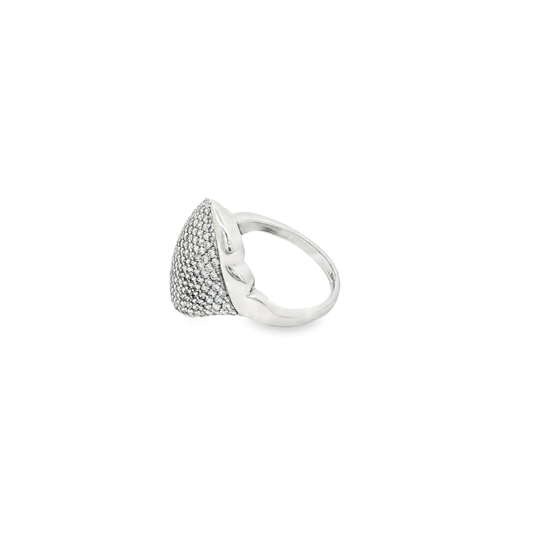 White Gold Cocktail Ring with Round Brilliant Cut CZ