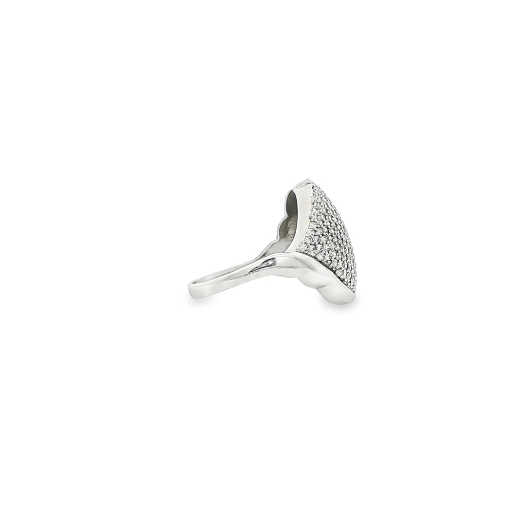White Gold Cocktail Ring with Round Brilliant Cut CZ