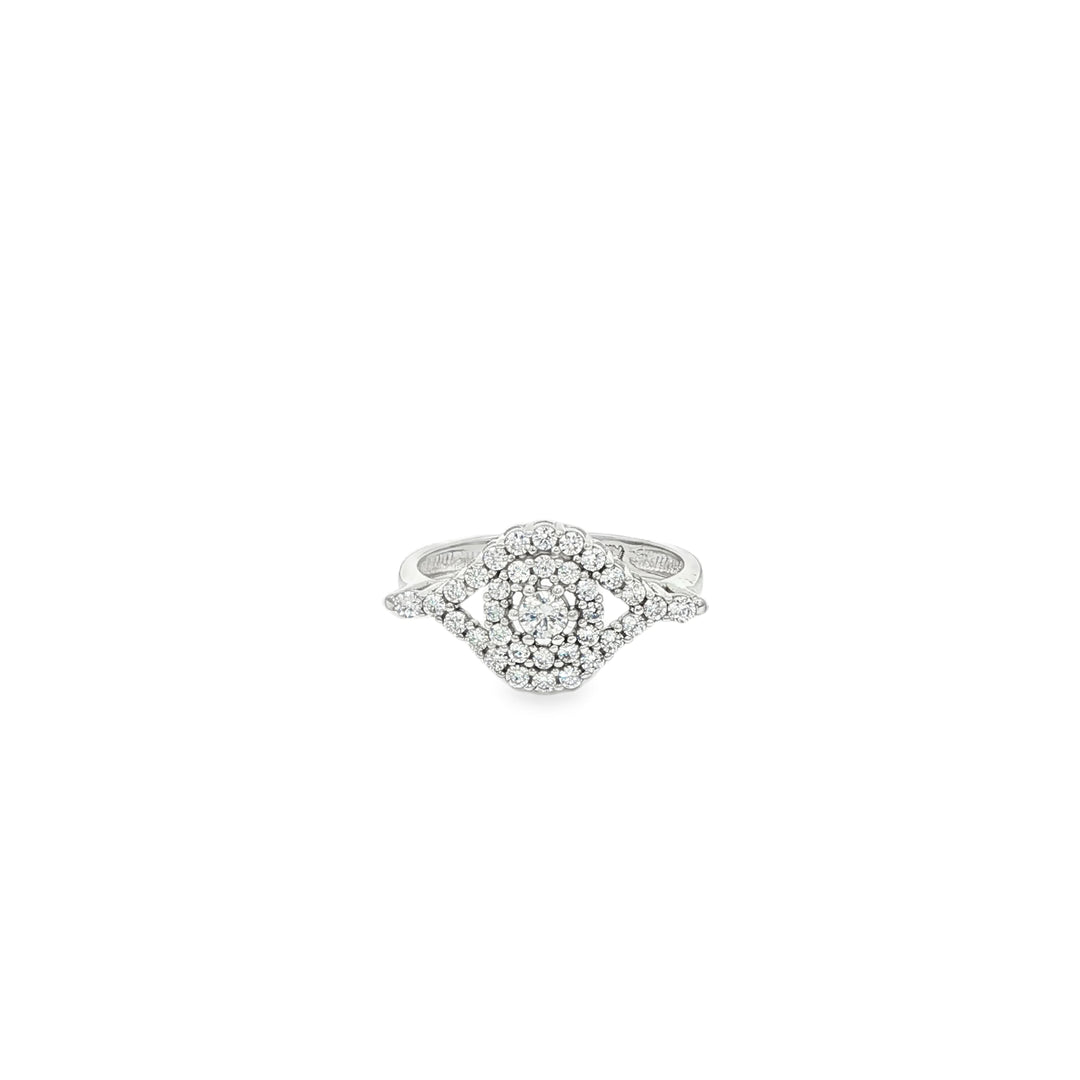 White Gold Multi-Stone CZ Ring