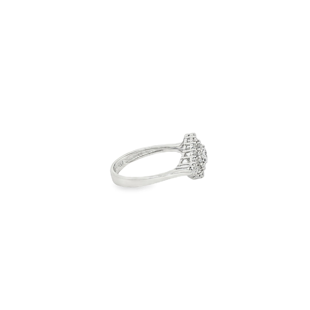 White Gold Multi-Stone CZ Ring