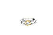 White Gold Multi-Stone CZ Ring with Round Cut CZ