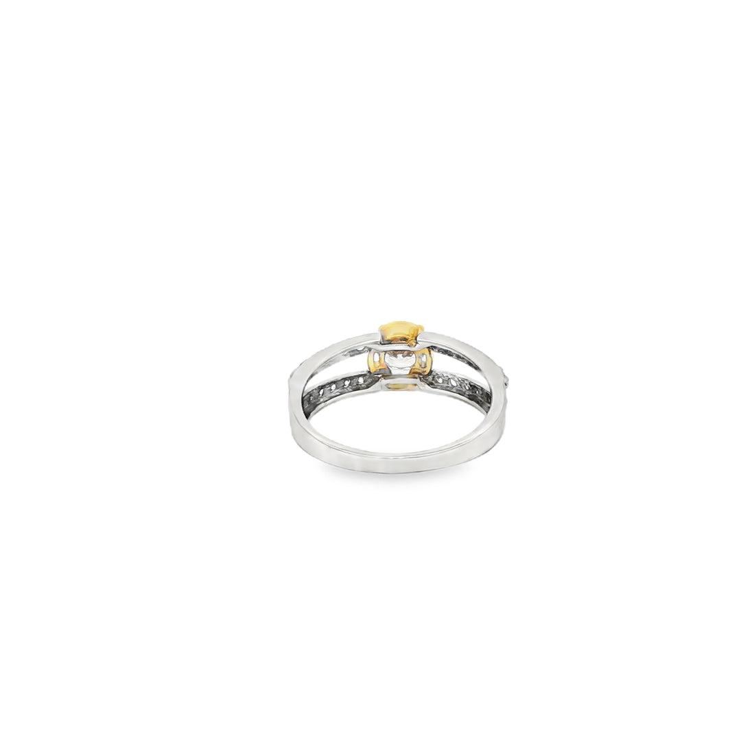 White Gold Multi-Stone CZ Ring with Round Cut CZ