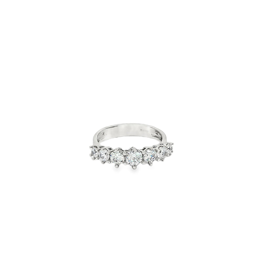 White Gold Ring with Round Cut CZ