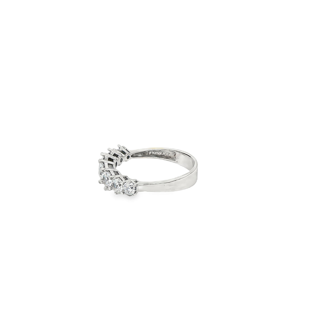 White Gold Ring with Round Cut CZ
