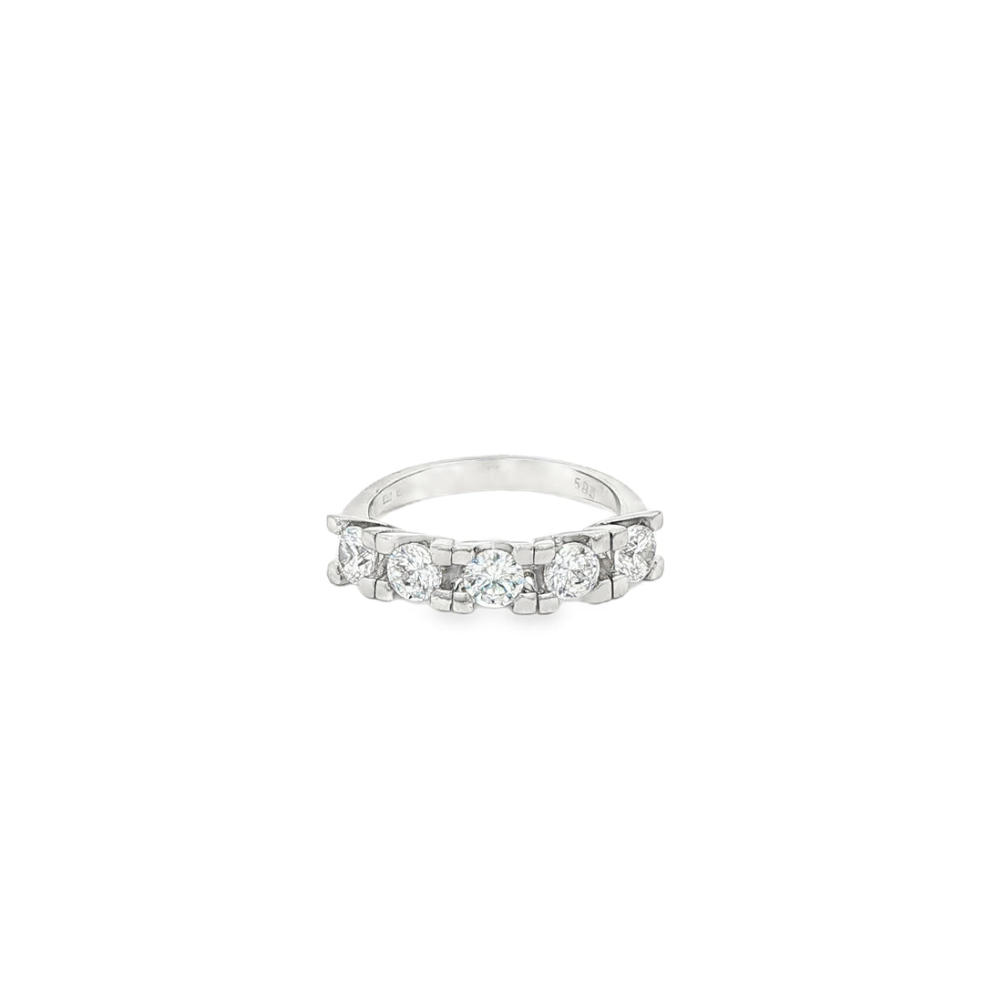 White Gold Multistone CZ Ring