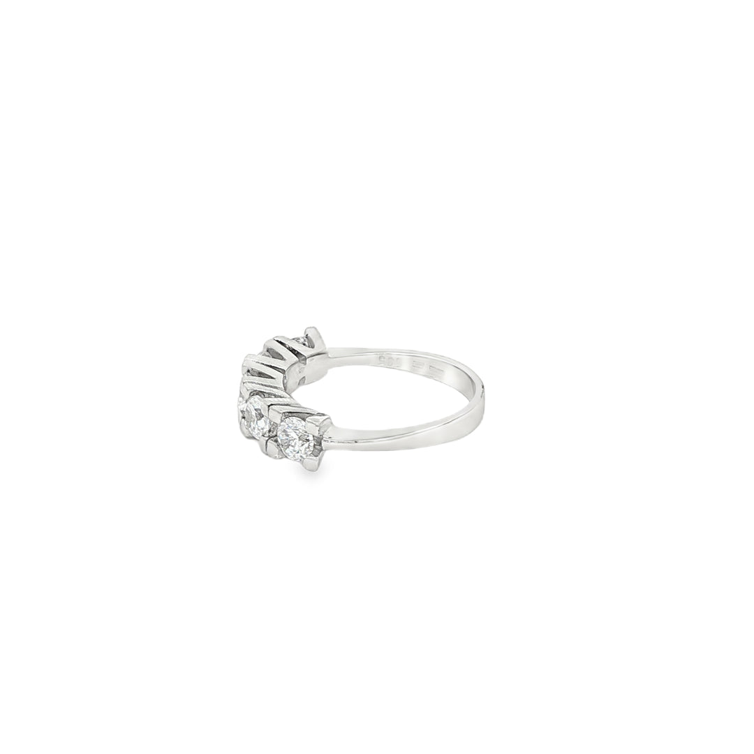 White Gold Multistone CZ Ring