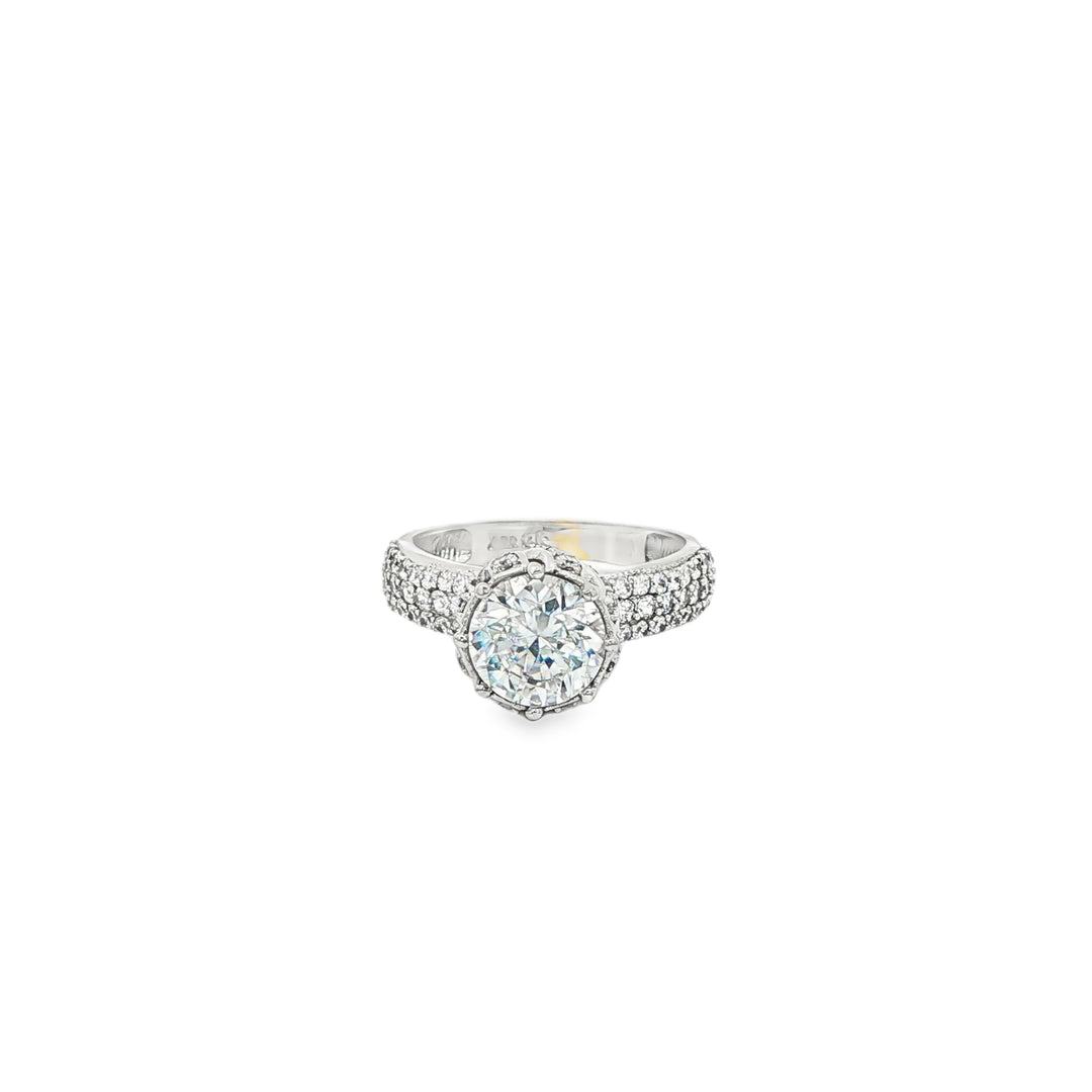 White Gold Ring with Round Cut CZ