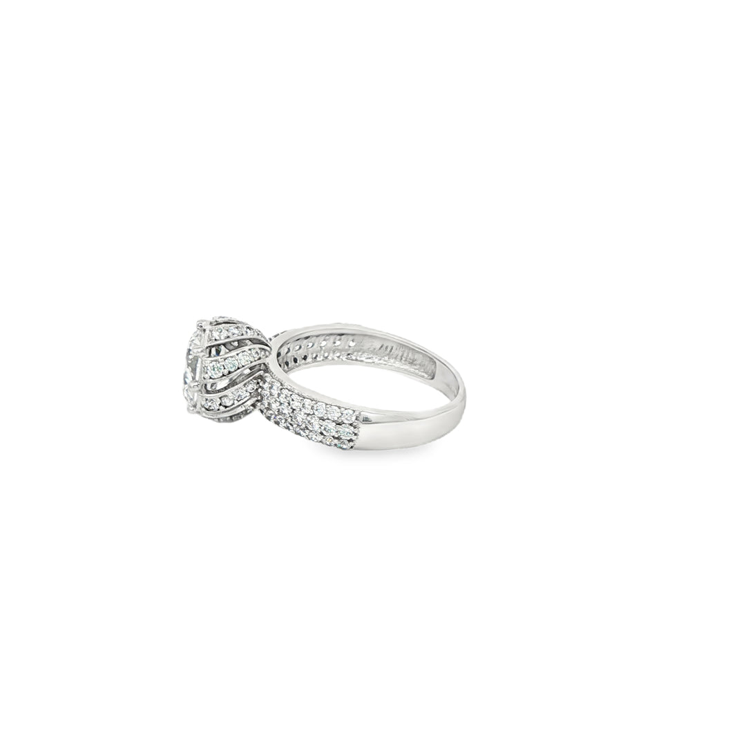 White Gold Ring with Round Cut CZ