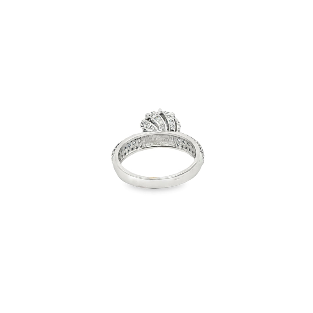 White Gold Ring with Round Cut CZ