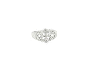 White Gold Cocktail Ring with Round Cut CZ