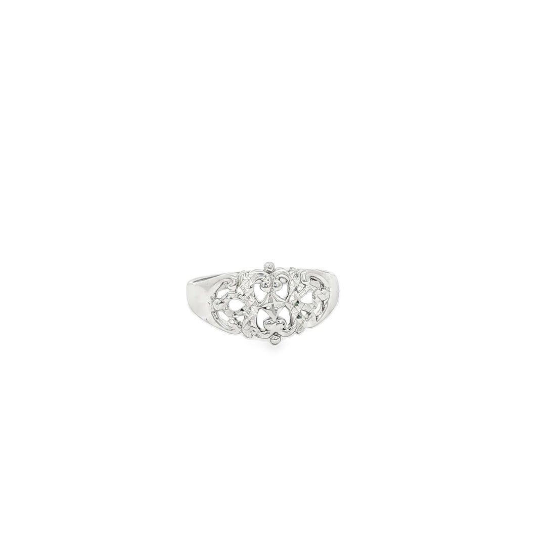 White Gold Cocktail Ring with Round Cut CZ