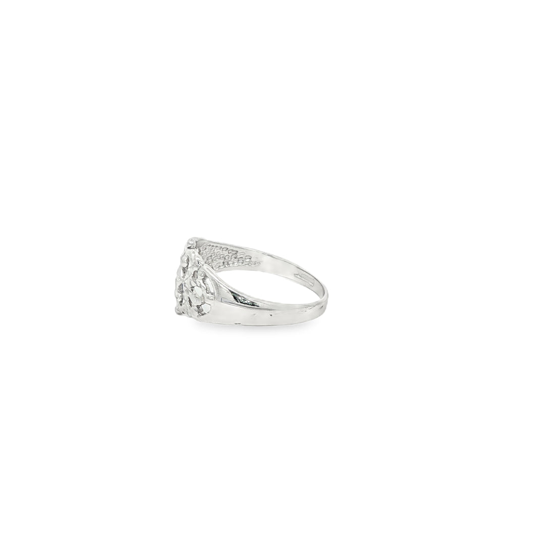 White Gold Cocktail Ring with Round Cut CZ
