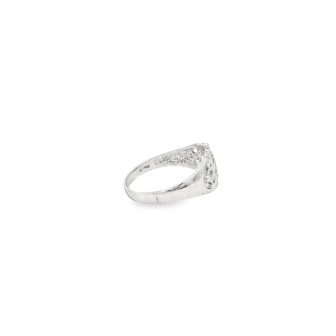 White Gold Cocktail Ring with Round Cut CZ