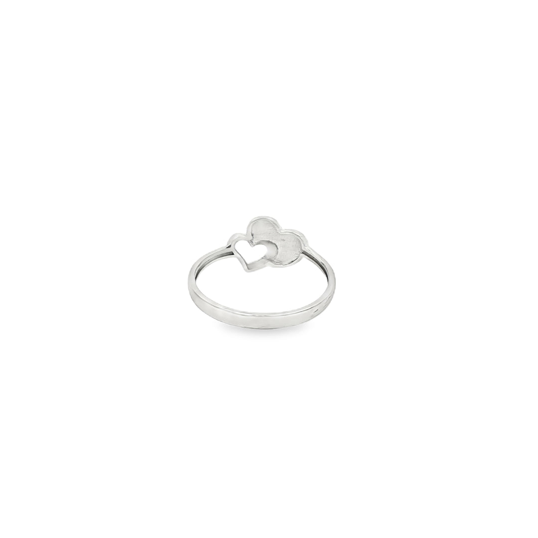 White Gold Double Heart Multistone