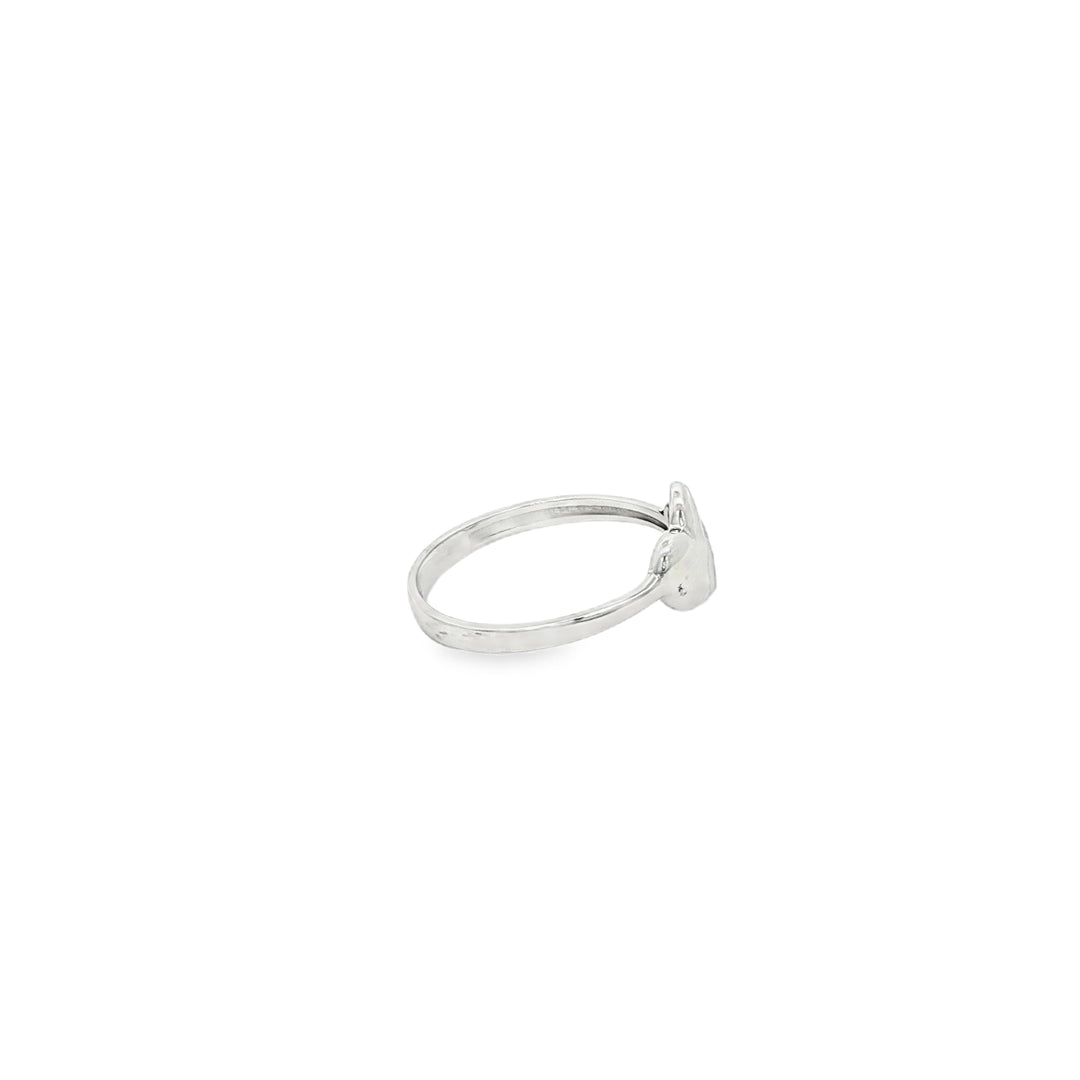 White Gold Double Heart Multistone