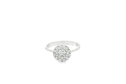 CZ Cluster Ring in White Gold
