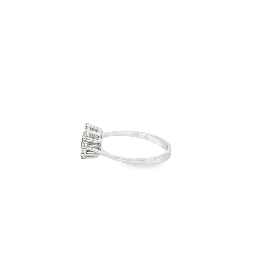 CZ Cluster Ring in White Gold