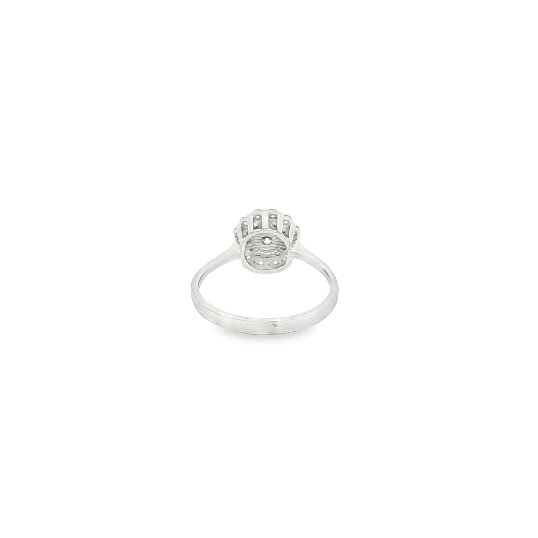CZ Cluster Ring in White Gold