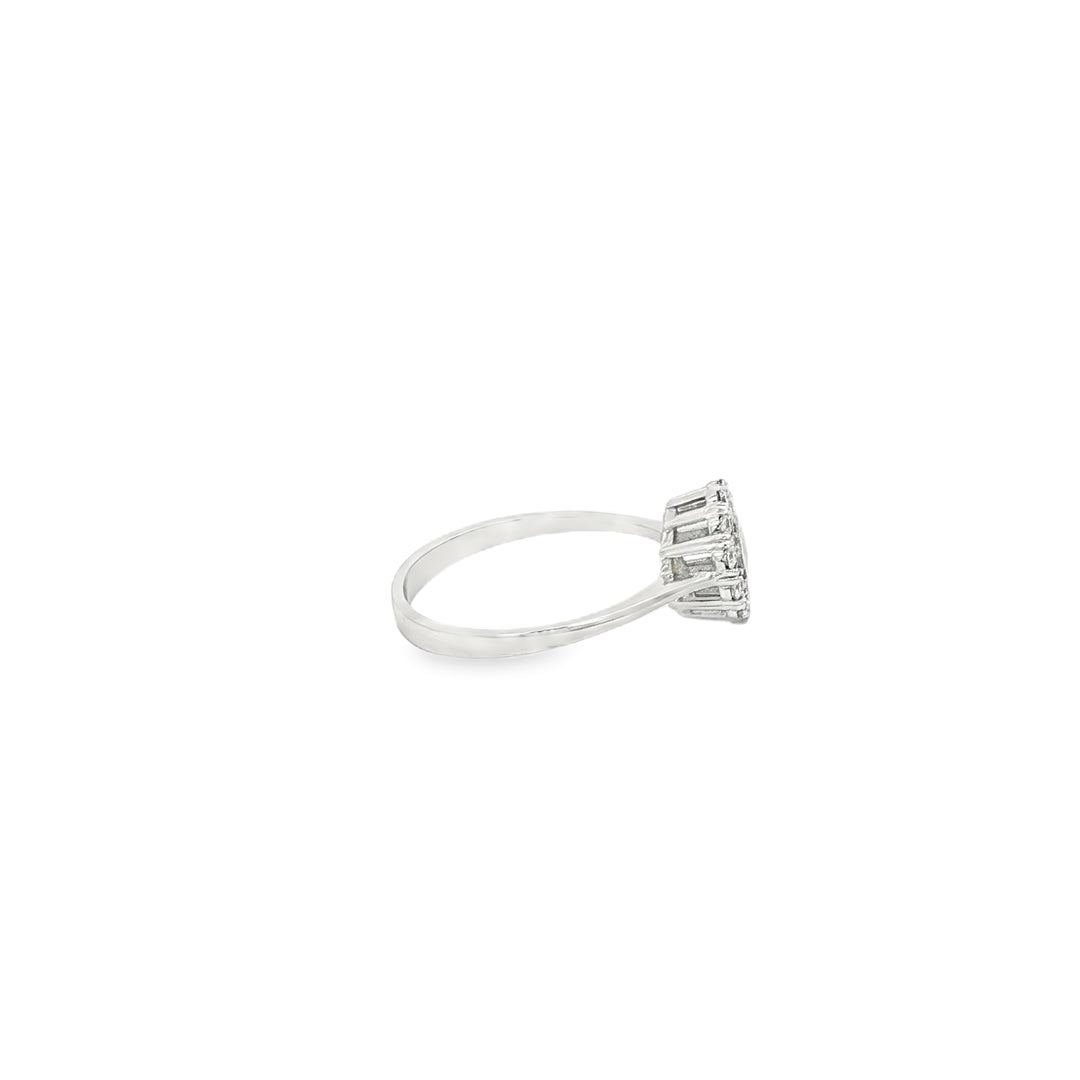 CZ Cluster Ring in White Gold