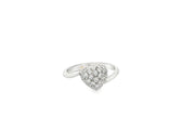 White Gold Heart-Shaped CZ Ring