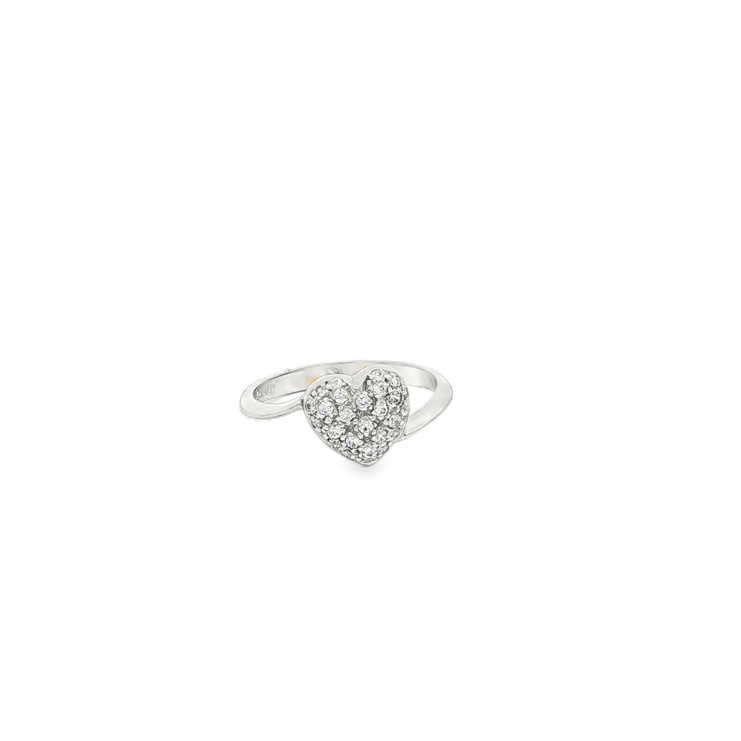 White Gold Heart-Shaped CZ Ring