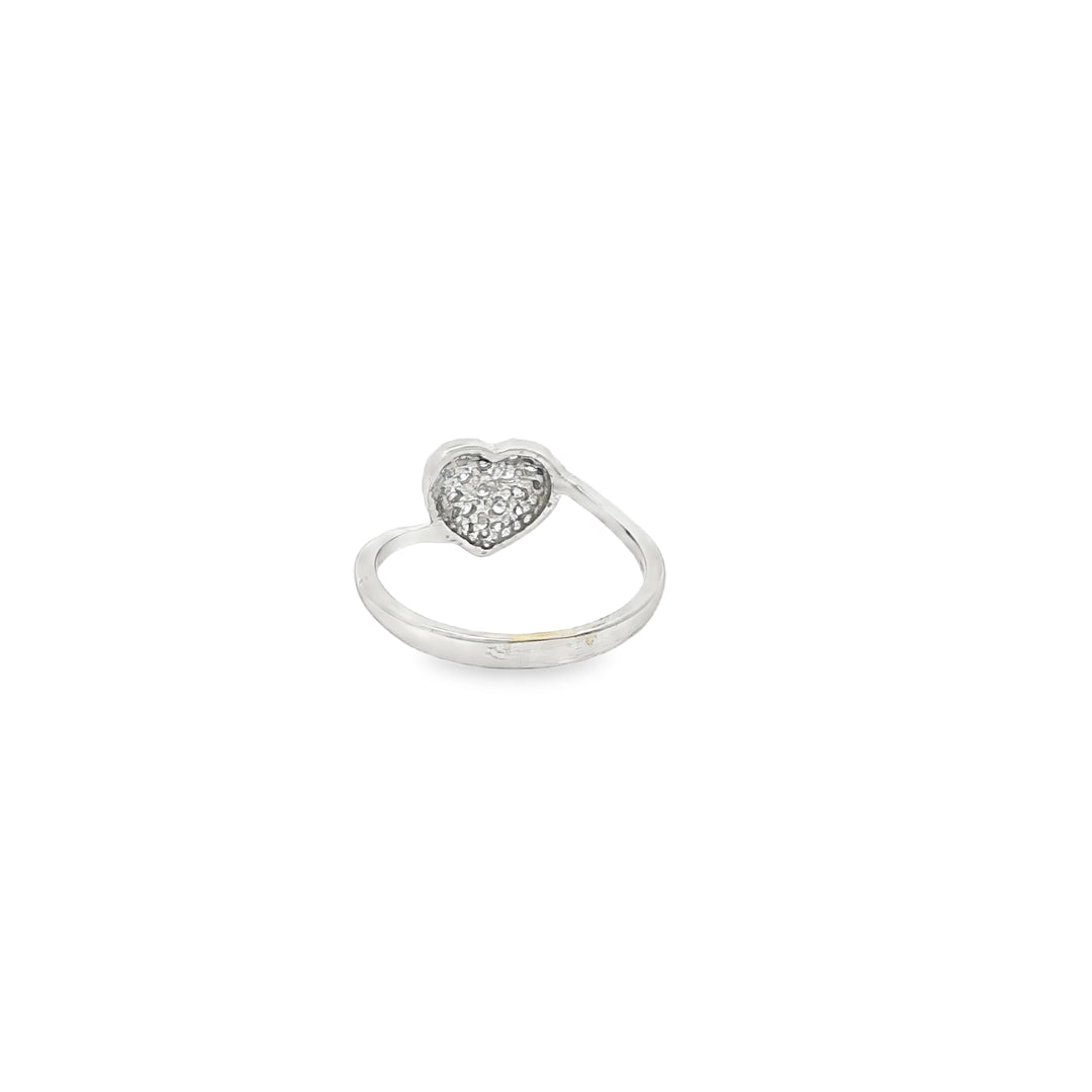 White Gold Heart-Shaped CZ Ring