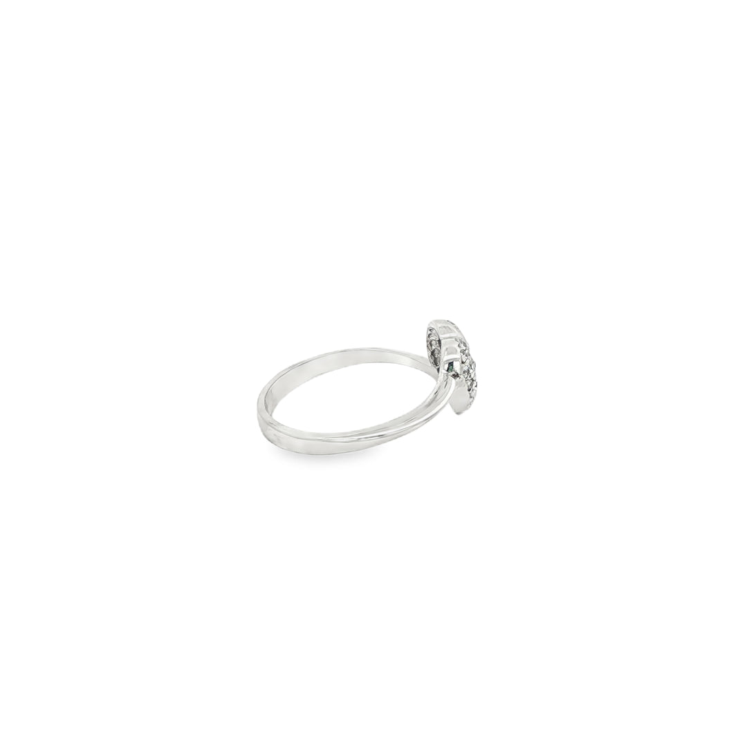 White Gold Heart-Shaped CZ Ring