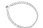 White Gold Chain Bracelet with Round Cut CZ