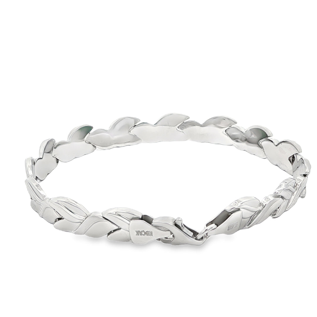 White Gold Link Bangle Bracelet