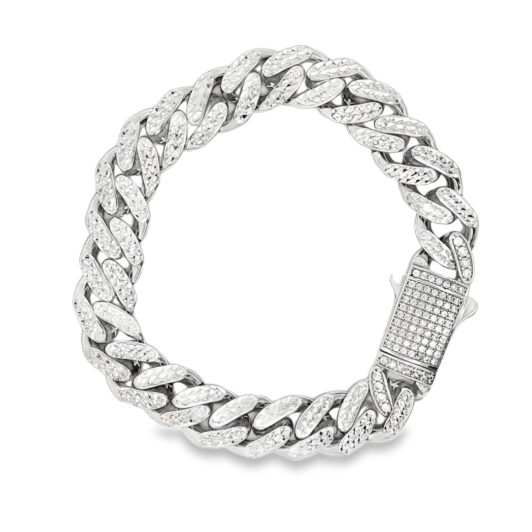White Gold CZ Chain Bracelet